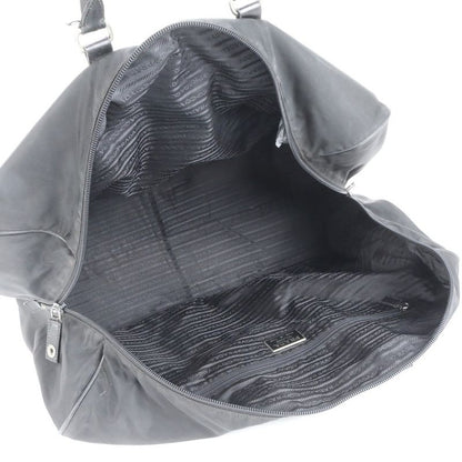 Prada Tessuto Nylon Triangle Logo Leather Boston Bag Business Travel Tote