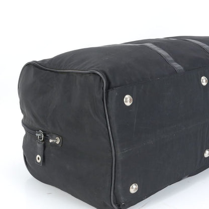 Prada Tessuto Nylon Triangle Logo Leather Boston Bag Business Travel Tote