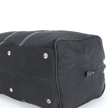 Prada Tessuto Nylon Triangle Logo Leather Boston Bag Business Travel Tote