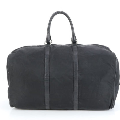 Prada Tessuto Nylon Triangle Logo Leather Boston Bag Business Travel Tote