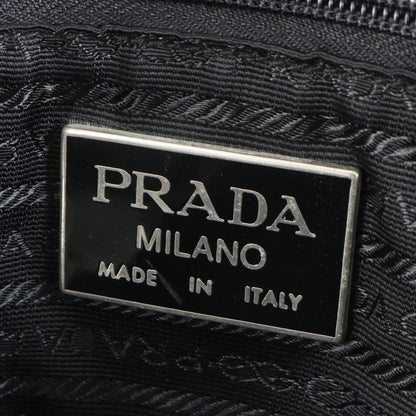 Prada Tessuto Nylon Triangle Logo Leather Boston Bag Business Travel Tote