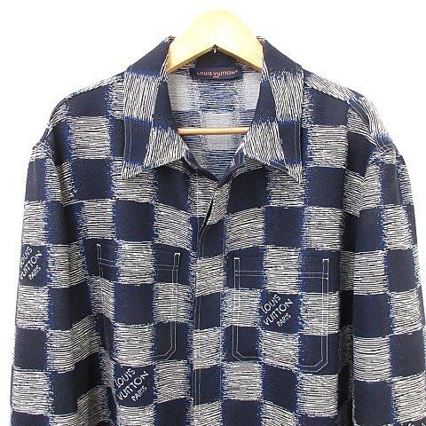 Louis Vuitton Damier Shirt Jacket Oversize Wool Rm241 M FVD Hqs04 W 24 SS Large