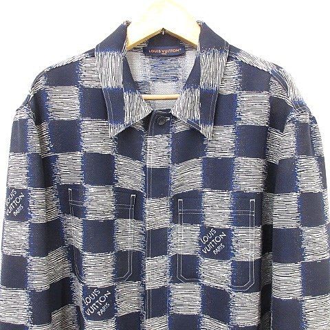 Louis Vuitton Damier Shirt Jacket Oversize Wool Rm241 M FVD Hqs04 W 24 SS Large