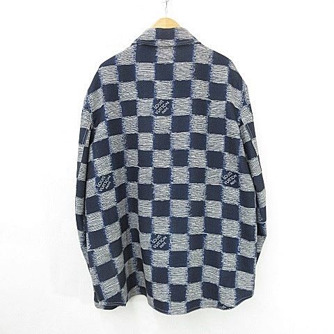 Louis Vuitton Damier Shirt Jacket Oversize Wool Rm241 M FVD Hqs04 W 24 SS Large