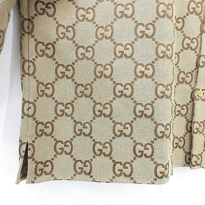 Gucci Maxi GG Canvas Shirt Pattern Zaht5 Large Size Brown Camel