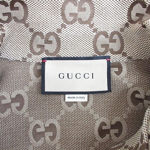 Gucci Maxi GG Canvas Shirt Pattern Zaht5 Large Size Brown Camel