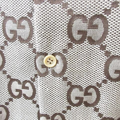 Gucci Maxi GG Canvas Shirt Pattern Zaht5 Large Size Brown Camel