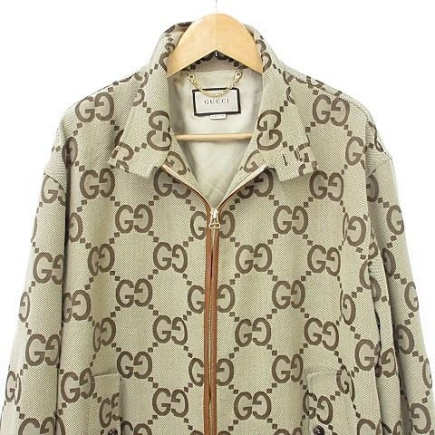 Gucci Jumbo GG Canvas Jacket Blouson Pattern Z8 avs Large Size Brown