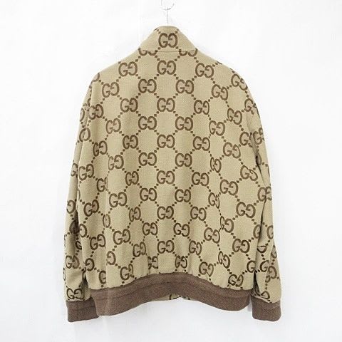 Gucci Jumbo GG Canvas Jacket Blouson Pattern Z8 avs Large Size Brown