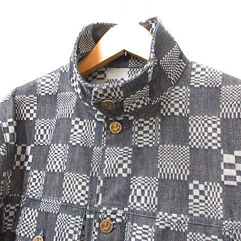 Louis Vuitton Damier Denim Jacket Distorted Rm231 Q EW2 Hla50 W Cotton Large Size
