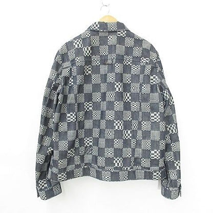 Louis Vuitton Damier Denim Jacket Distorted Rm231 Q EW2 Hla50 W Cotton Large Size