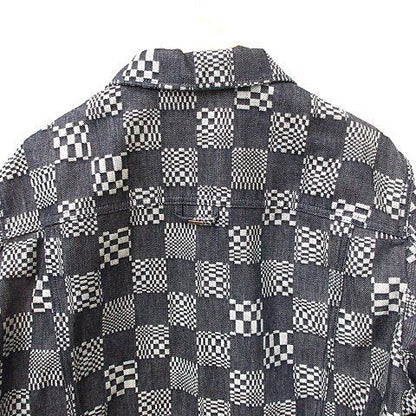 Louis Vuitton Damier Denim Jacket Distorted Rm231 Q EW2 Hla50 W Cotton Large Size