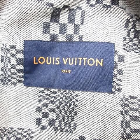 Louis Vuitton Damier Denim Jacket Distorted Rm231 Q EW2 Hla50 W Cotton Large Size