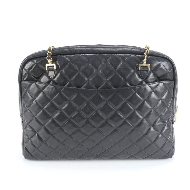 Chanel Serial Seal Matelasse Lambskin Leather Chain Shoulder Bag Genuine