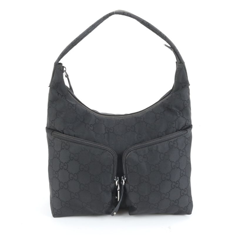 Gucci GG Nylon 001-3380 Leather Shoulder Bag Shoulder Hand Genuine Leather