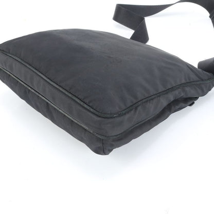 Prada Tessuto Nylon Triangle Logo Leather Shoulder Bag Crossbody Commuting