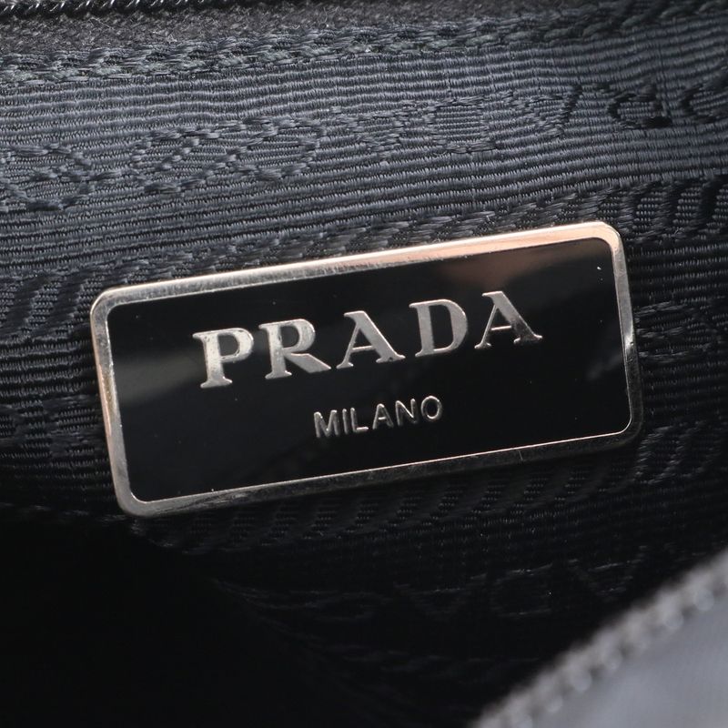 Prada Tessuto Nylon Triangle Logo Leather Shoulder Bag Crossbody Commuting