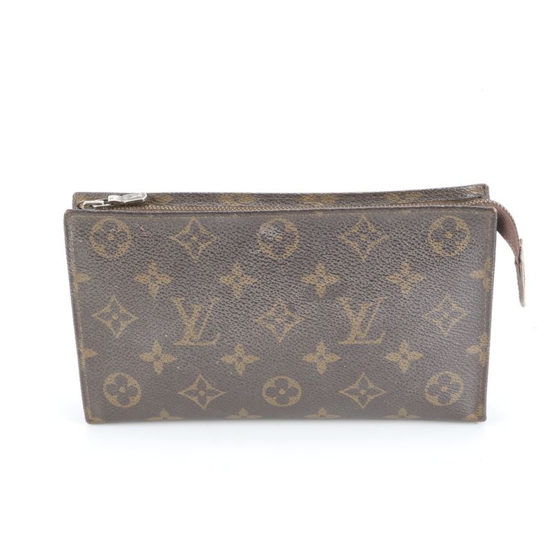 Louis Vuitton Monogram M42238 Leather Pouch Second Clutch Bag Men Women RUM