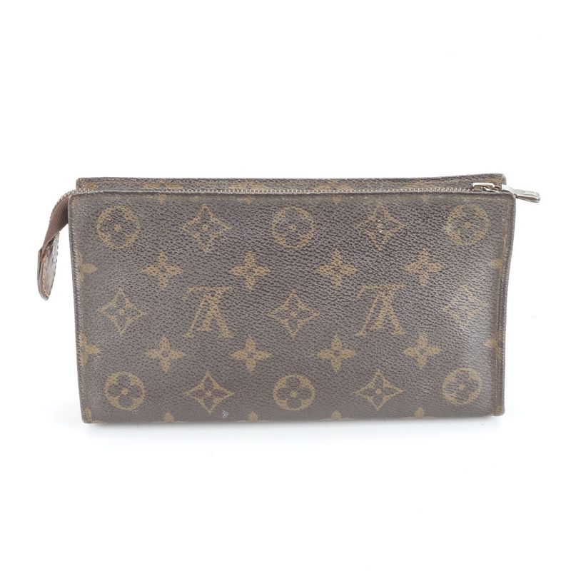 Louis Vuitton Monogram M42238 Leather Pouch Second Clutch Bag Men Women RUM