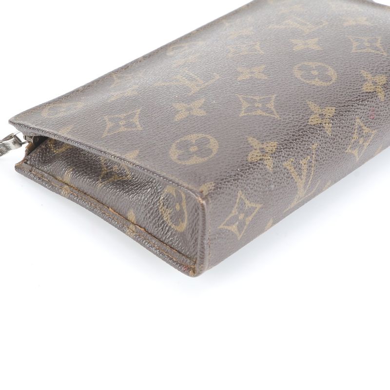 Louis Vuitton Monogram M42238 Leather Pouch Second Clutch Bag Men Women RUM