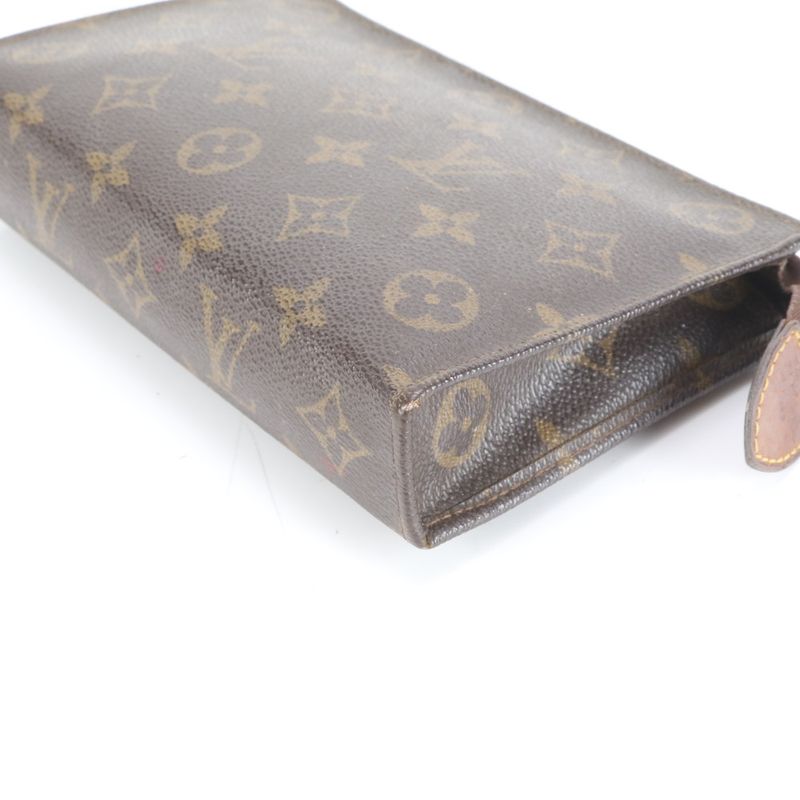 Louis Vuitton Monogram M42238 Leather Pouch Second Clutch Bag Men Women RUM
