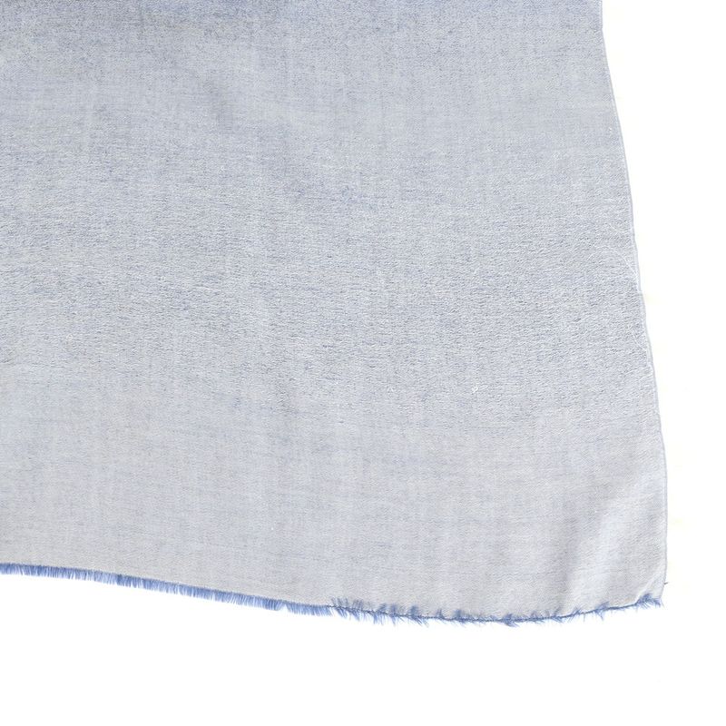 Louis Vuitton Logo Gradient Scarf Cashmere Silk Blend Shawl Large Size Blue Men