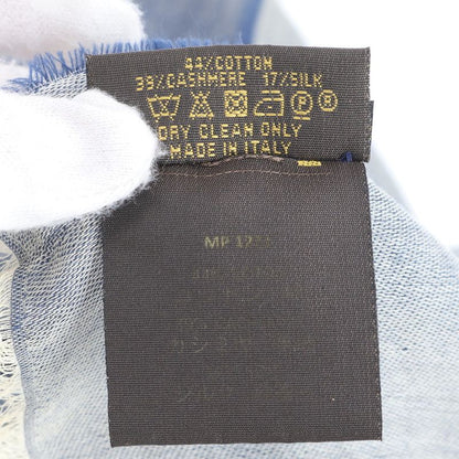 Louis Vuitton Logo Gradient Scarf Cashmere Silk Blend Shawl Large Size Blue Men