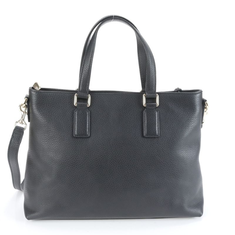 Gucci Bamboo Tassel 365346 Leather 2WAY Tote Bag Crossbody Shoulder Black A4