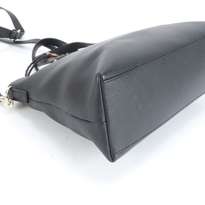 Gucci Bamboo Tassel 365346 Leather 2WAY Tote Bag Crossbody Shoulder Black A4