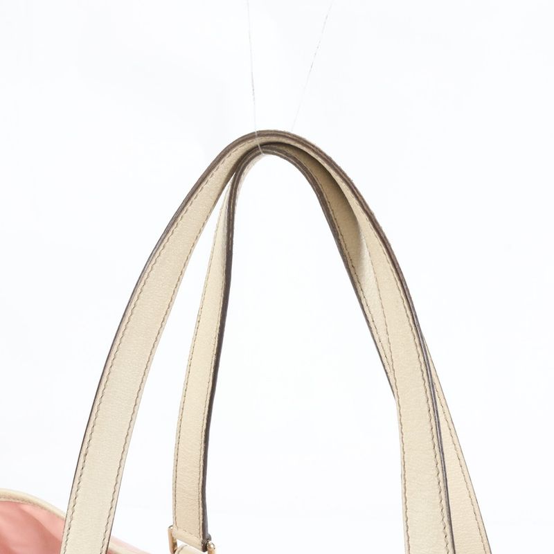 Gucci GG Canvas Sherry Line 139260 Leather Tote Bag Shoulder Pink A4 Ladies RUM