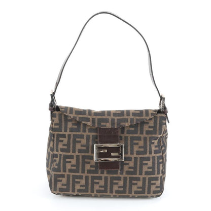Fendi Zucca Mamma Bucket FF Hardware Leather Shoulder Bag Hand Brown Ladies RUM