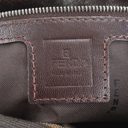 Fendi Zucca Mamma Bucket FF Hardware Leather Shoulder Bag Hand Brown Ladies RUM