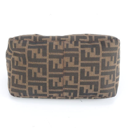 Fendi Zucca Mamma Bucket FF Hardware Leather Shoulder Bag Hand Brown Ladies RUM