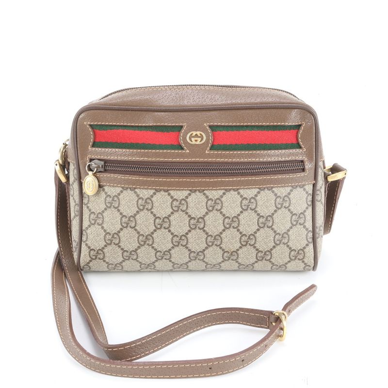 Gucci GG Supreme Sherry Line 001-50-6655 Leather Shoulder Bag Crossbody Genuine