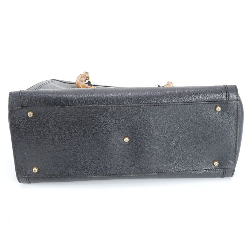 Gucci Bamboo Diana Leather Tote Bag Hand Genuine Leather Black Women's RUM