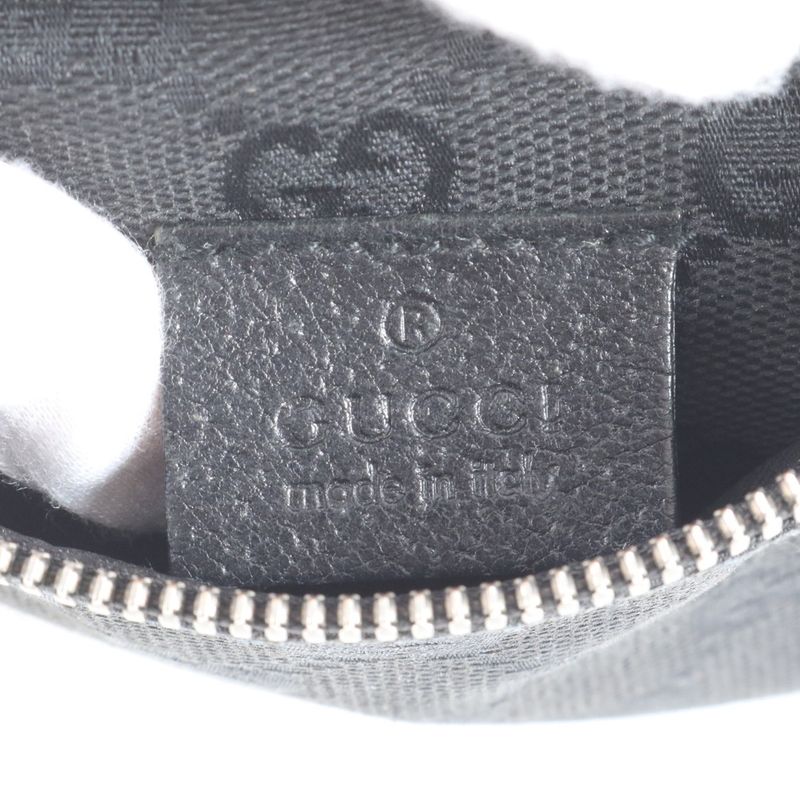 Gucci GG Canvas 28566 Leather 2WAY Body Bag Crossbody Waist Pouch Shoulder