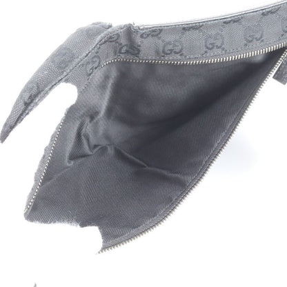 Gucci GG Canvas 28566 Leather 2WAY Body Bag Crossbody Waist Pouch Shoulder