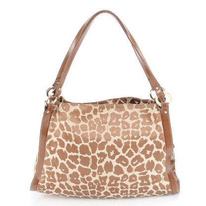 Fendi Leopard Pattern 8br652-ao8 Leather Nylon Tote Bag Shoulder Hand Ladies