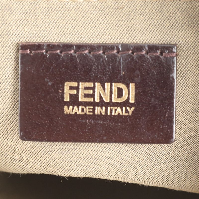 Fendi Leopard Pattern 8br652-ao8 Leather Nylon Tote Bag Shoulder Hand Ladies