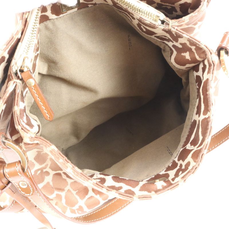 Fendi Leopard Pattern 8br652-ao8 Leather Nylon Tote Bag Shoulder Hand Ladies