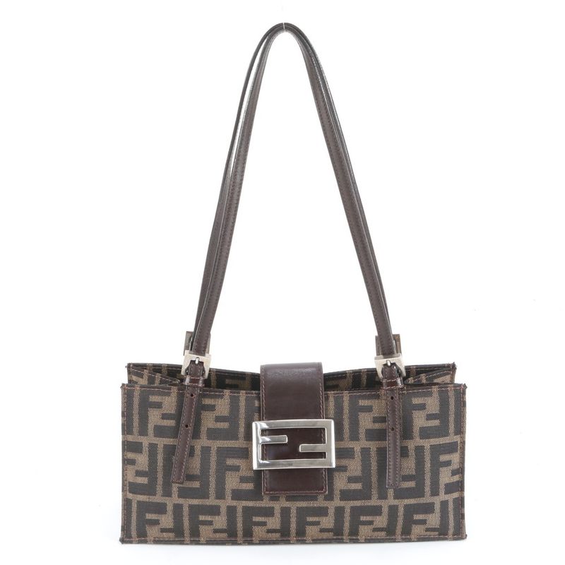 Fendi Zucca FF Hardware 8915965001 Leather Shoulder Bag Shoulder Hand Genuine