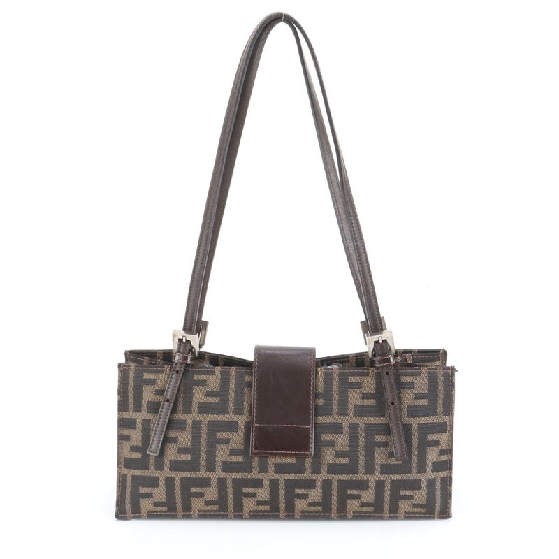 Fendi Zucca FF Hardware 8915965001 Leather Shoulder Bag Shoulder Hand Genuine