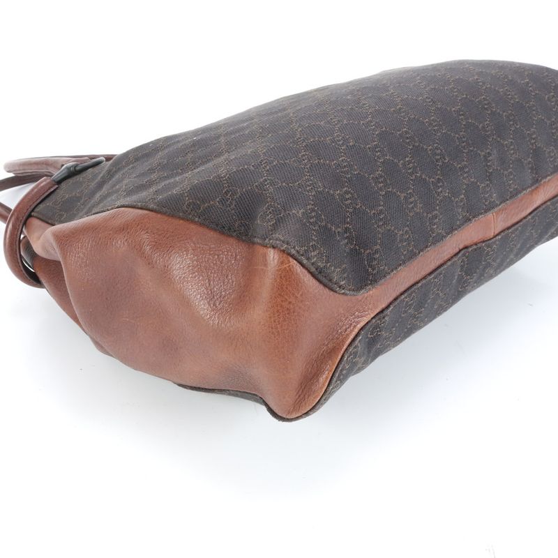 Gucci GG Canvas Horsebit 101346 Leather Tote Bag Shoulder Hand Genuine Leather