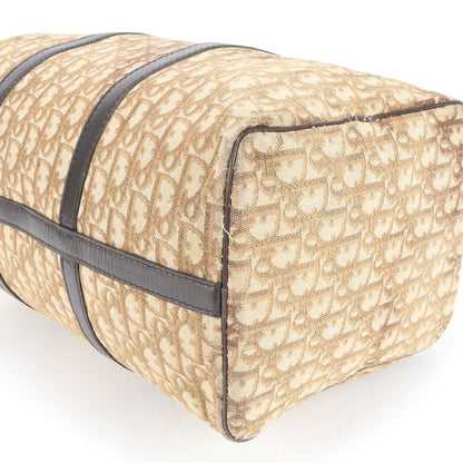 Christian Dior Trotter Leather Canvas Boston Bag Business Travel Tote Carry