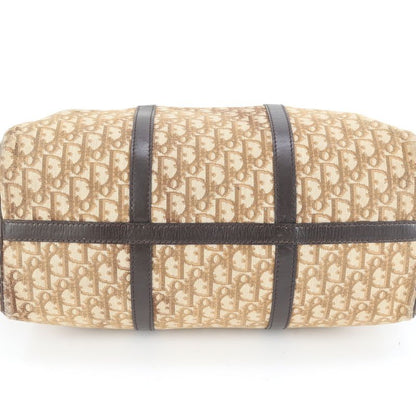 Christian Dior Trotter Leather Canvas Boston Bag Business Travel Tote Carry