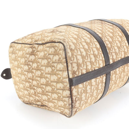 Christian Dior Trotter Leather Canvas Boston Bag Business Travel Tote Carry