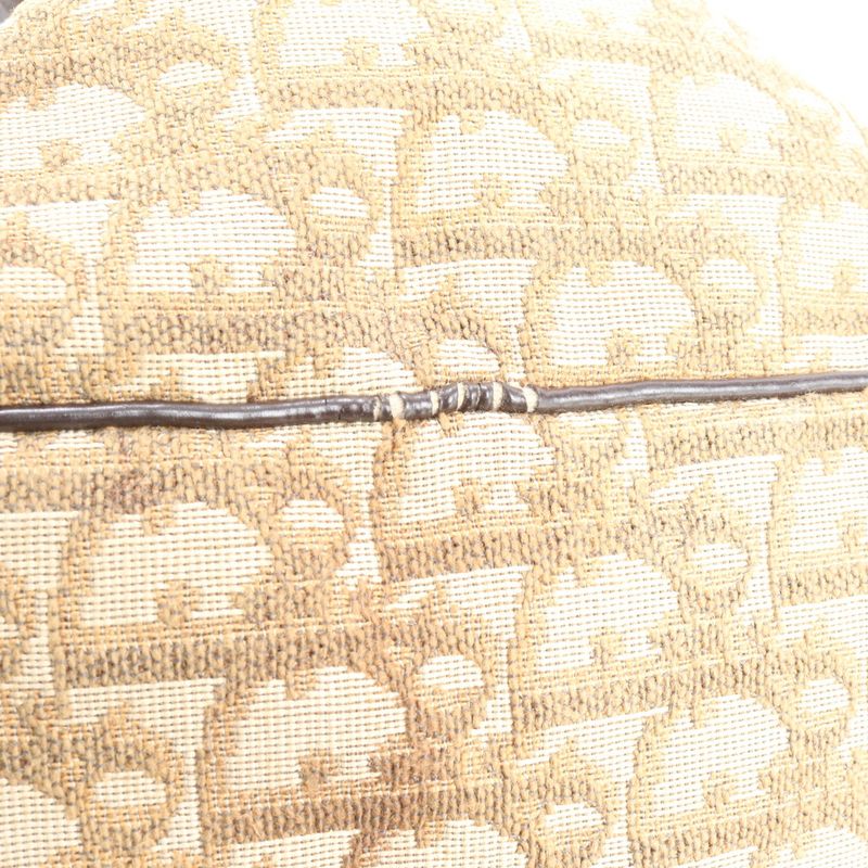 Christian Dior Trotter Leather Canvas Boston Bag Business Travel Tote Carry