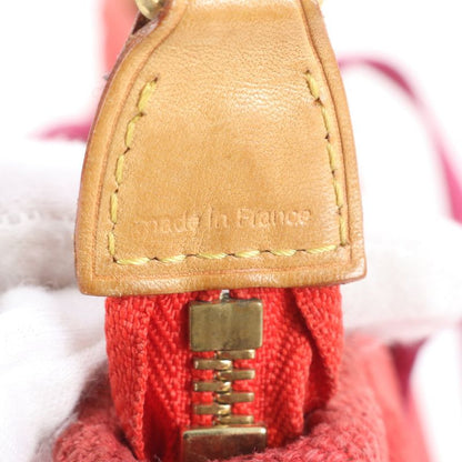 Louis Vuitton Antigua Cabas MM Rouge M40034 Leather Canvas Tote Bag Shoulder