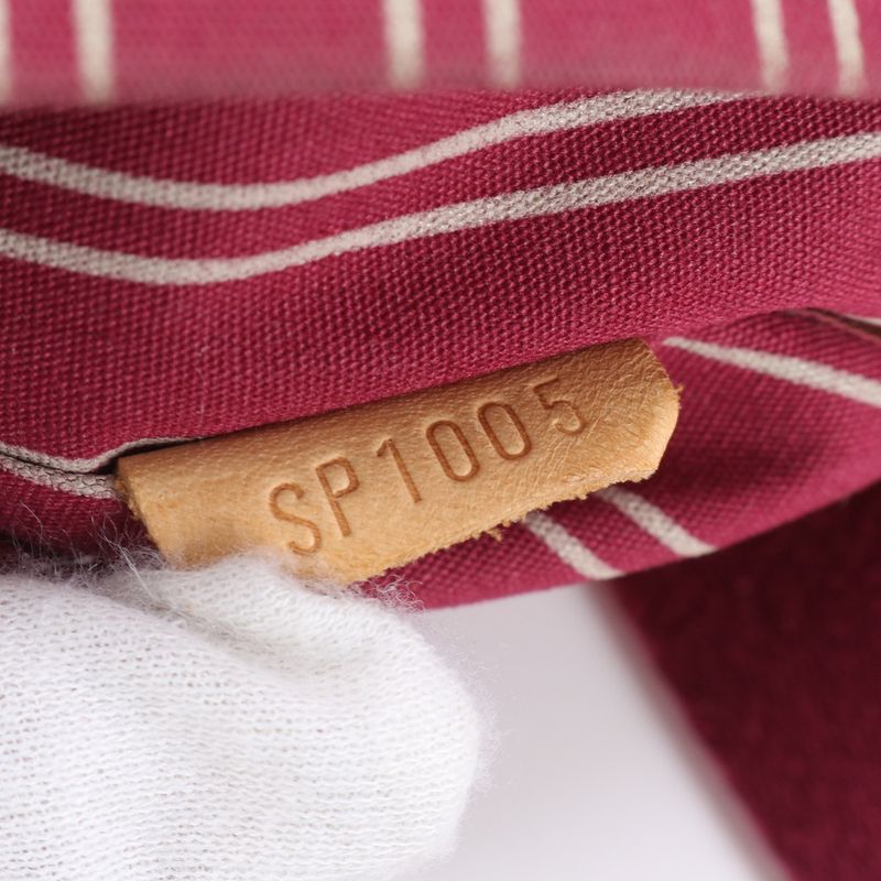 Louis Vuitton Antigua Cabas MM Rouge M40034 Leather Canvas Tote Bag Shoulder