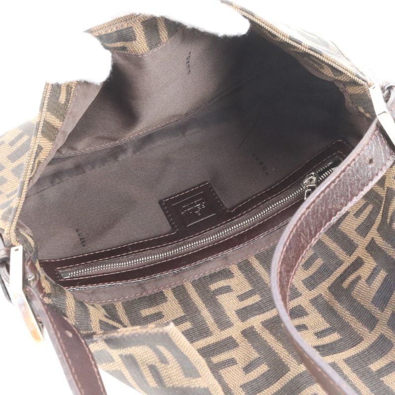 Fendi Zucca Mamma Bucket Leather Canvas Shoulder Bag Shoulder Hand Ladies RCM